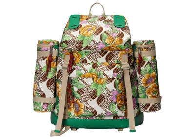 Pre-owned Gucci  X The North Face Large Backpack Green Multi