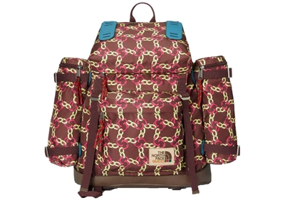 Pre-owned Gucci  X The North Face Large Backpack Burgundy Multi