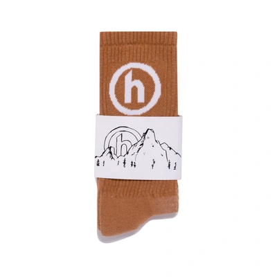 Pre-owned Hidden Ny  Crew Socks Tan