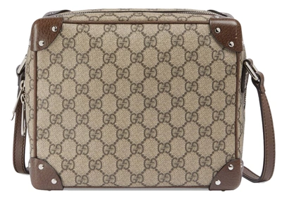 Pre-owned Gucci Shoulder Bag With Leather Details Beige/ebony