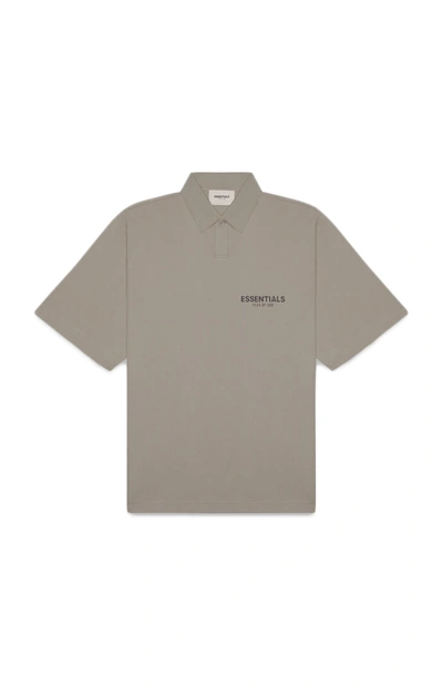 Pre-owned Fear Of God  Essentials Short Sleeve Boxy Polo Taupe