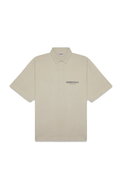 Pre-owned Fear Of God Essentials Short Sleeve Boxy Polo Olive/khaki