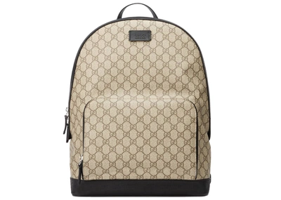 Pre-owned Gucci Gg Supreme Backpack Beige/ebony