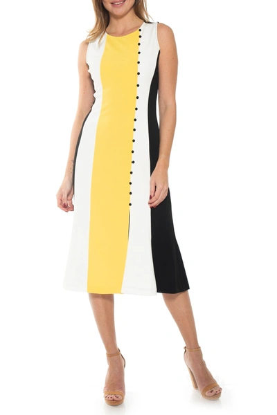 Shop Alexia Admor Anna Colorblock Slit Midi Dress In Yellow Multi