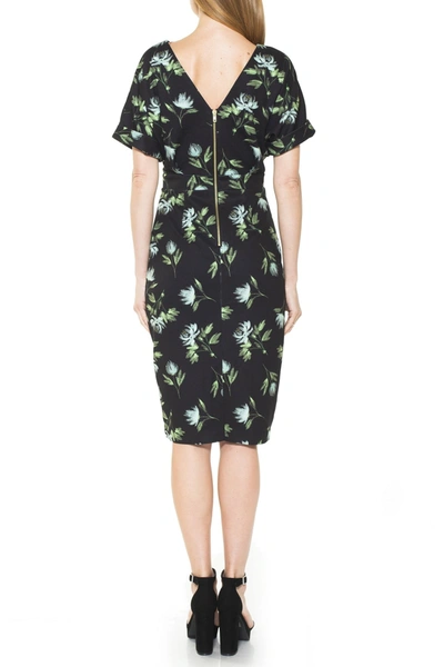 Shop Alexia Admor Dolman Sleeve Sheath Dress In Black Painted Floral