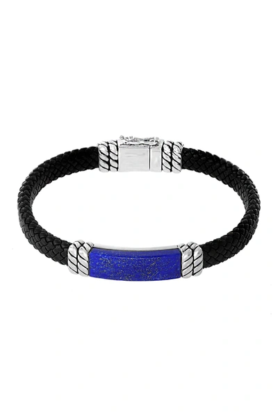 Shop Effy Sterling Silver Lapis Lazuli Leather Bracelet