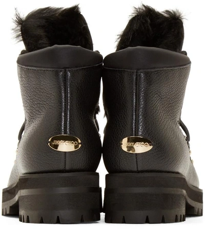 Shop Jimmy Choo Black Fur-lined Ditto Ankle Boots