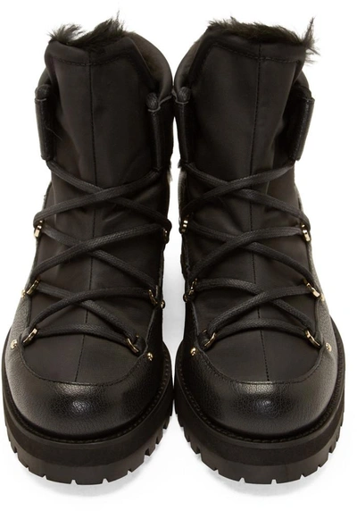 Shop Jimmy Choo Black Fur-lined Ditto Ankle Boots