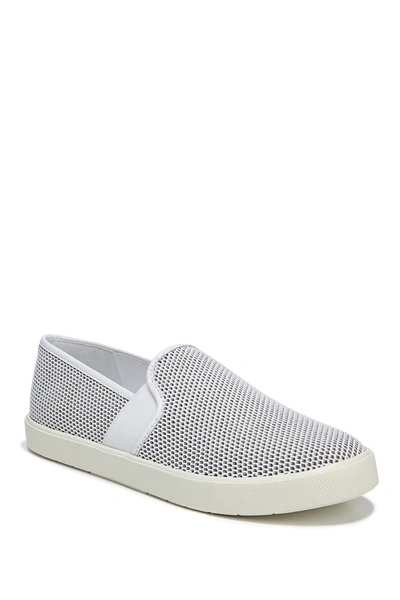 Shop Vince Preston B Perforated Leather Slip-on Sneaker In Opticwhite