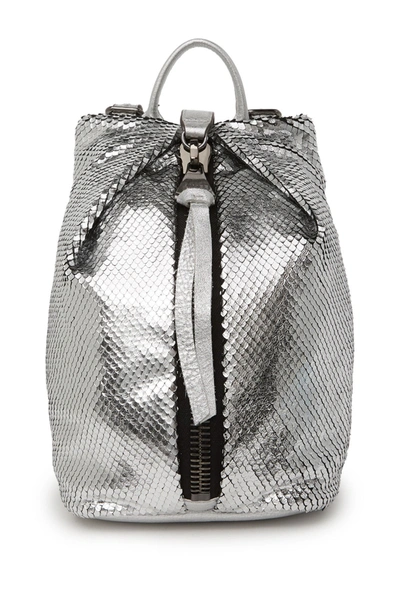 Shop Aimee Kestenberg Tamitha Mini Leather Backpack In Silver Scales