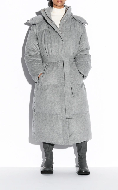 Shop Joseph Women's Celida Wool-cashmere Blend Puffer Coat In Light Grey,dark Grey