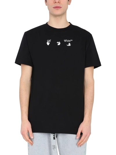 Shop Off-white Crew Neck T-shirt In Black