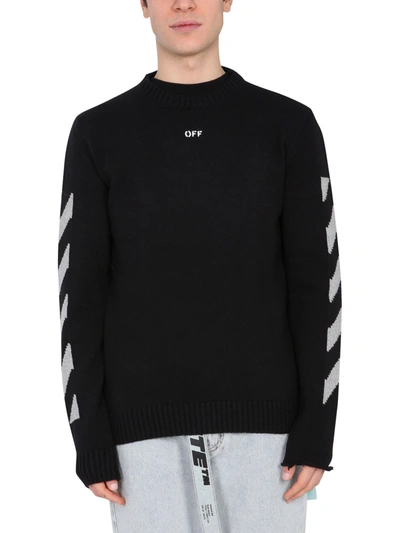 Shop Off-white Crew Neck Sweater In Black