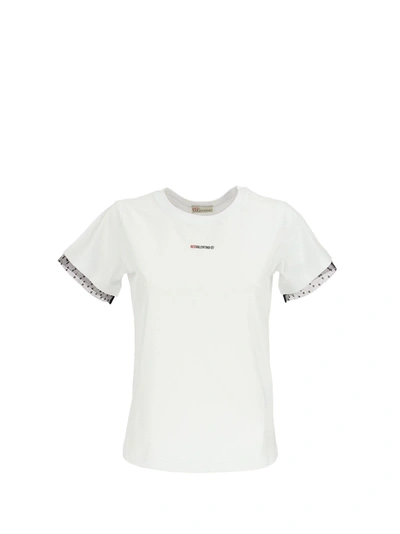 Shop Red Valentino T-shirt With Logo Print In White