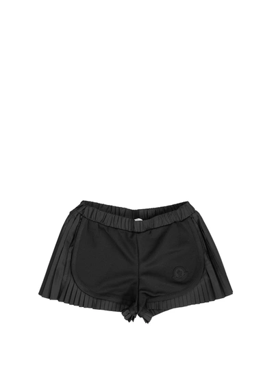 Shop Moncler Pleated Shorts In Black