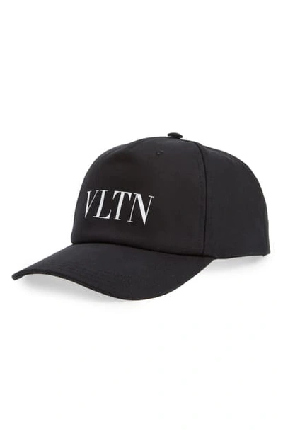 Shop Valentino Vltn Baseball Cap In Black/ White