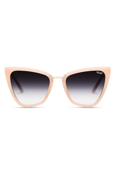 Shop Quay Reina 51mm Cat Eye Sunglasses In Blush/ Black Fade