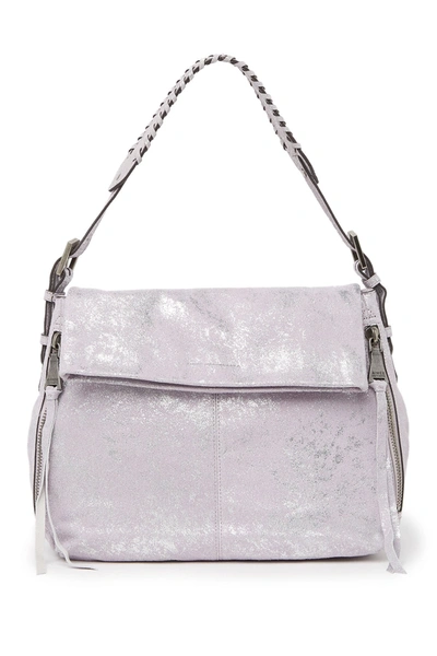 Shop Aimee Kestenberg Penelope Leather Shoulder Bag In Lavender Distressed