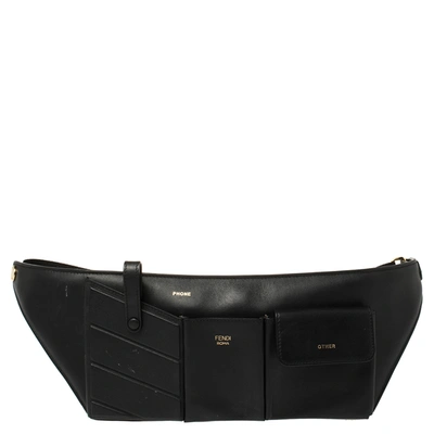 Pre-owned Fendi Black Leather Belt Bag