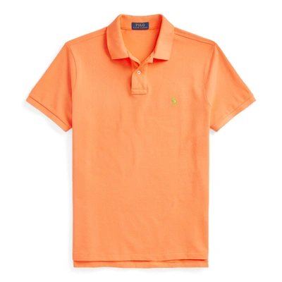 Shop Polo Ralph Lauren The Iconic Mesh Polo Shirt In Classic Peach/lime