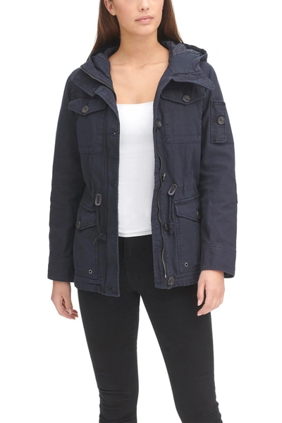 Levi's Hooded Military Jacket In Navy | ModeSens
