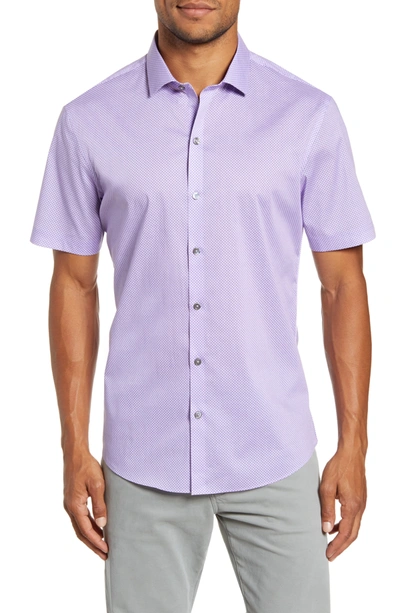 Shop Zachary Prell Ehlinger Regular Fit Short Sleeve Button-up Sport Shirt In Lt Purple
