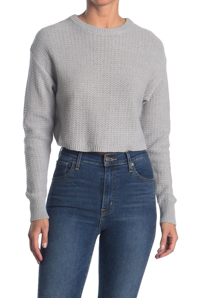 Shop Abound Textured Crop Sweater In Grey Heather