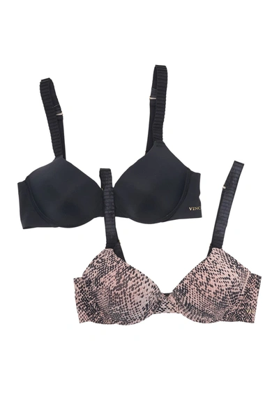 Shop Vince Camuto Snake Bonded Underwire T-shirt Bra (b-c Cups) In Cocoa Print/solid Back