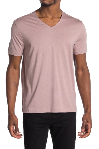 Shop John Varvatos Short Sleeve V-neck T-shirt In Rose