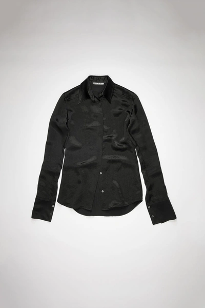 Shop Acne Studios Satin Shirt Black