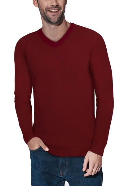 Shop X-ray V-neck Rib Knit Sweater In Oxblood