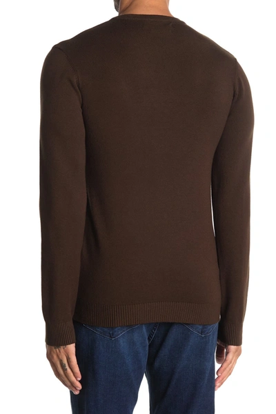 X-ray V-neck Rib Knit Sweater In Dark Brown