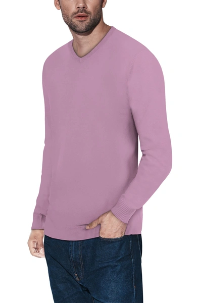 X-ray V-neck Rib Knit Sweater In Pale Pink
