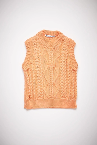 Shop Acne Studios Cable Knit Sweater Orange