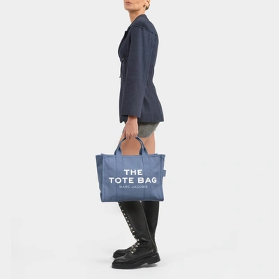 Marc Jacobs (the) Small Traveler Tote Aus Blauer Baumwolle In Blue