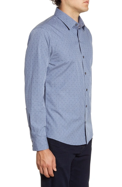 Shop Zachary Prell Ricketts Regular Fit Long Sleeve Shirt In Dk Denim