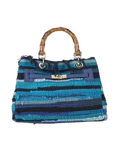 Shop Mia Bag Woman Handbag Blue Size - Cotton, Polyester