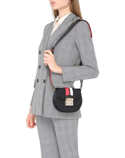 Shop Furla Metropolis Mini Crossbody Roun Woman Cross-body Bag Black Size - Polyamide, Soft Leather