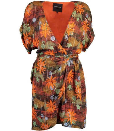 Shop Le Superbe Lookout Wrap Dress In Orange