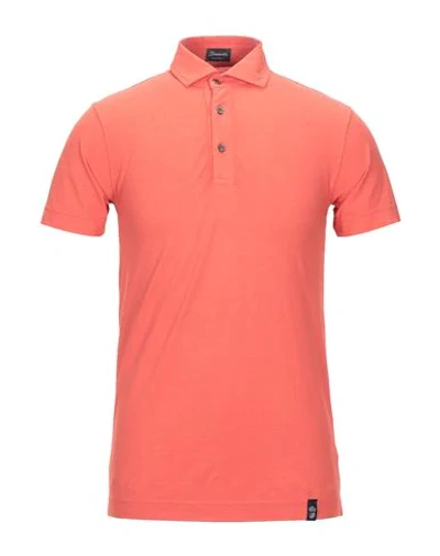 Shop Drumohr Polo Shirts In Orange