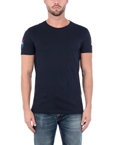 Shop Alpha Industries Man T-shirt Midnight Blue Size L Cotton