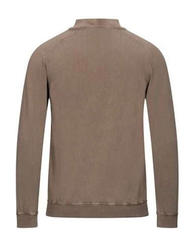 Shop Alpha Studio Man Sweater Khaki Size 38 Cotton In Beige