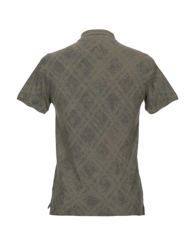 Shop Alpha Studio Man Polo Shirt Military Green Size 44 Cotton