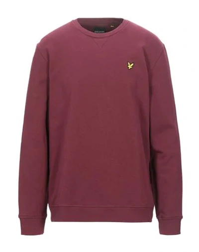 Shop Lyle & Scott Man Sweatshirt Burgundy Size Xs Cotton In Red