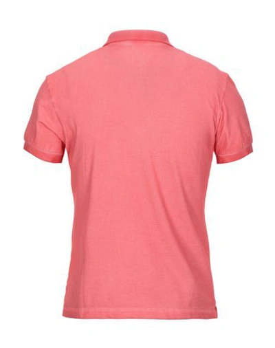 Shop Ploumanac'h Man Polo Shirt Coral Size M Cotton, Elastane