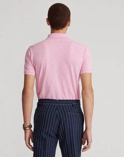 Shop Polo Ralph Lauren Slim Fit Mesh Polo Shirt Man Polo Shirt Pastel Pink Size L Cotton