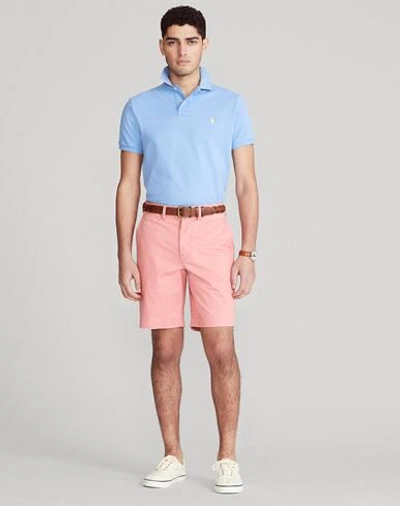 Shop Polo Ralph Lauren Custom Slim Fit Mesh Polo Man Polo Shirt Sky Blue Size Xl Cotton