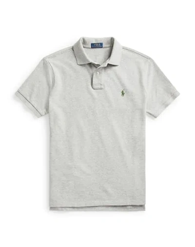 Shop Polo Ralph Lauren Custom Slim Fit Mesh Polo Man Polo Shirt Grey Size Xl Cotton