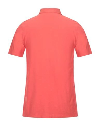 Roberto Collina Man Polo Shirt Coral Size 46 Cotton In Red