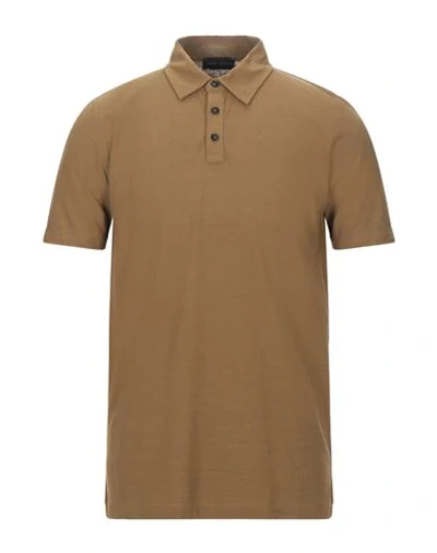 Shop Roberto Collina Man Polo Shirt Military Green Size 44 Cotton